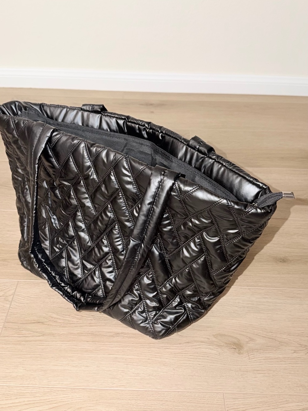 Quilted Black Tote Bag - Lightweight Everyday Carryall NEW PRODUCT